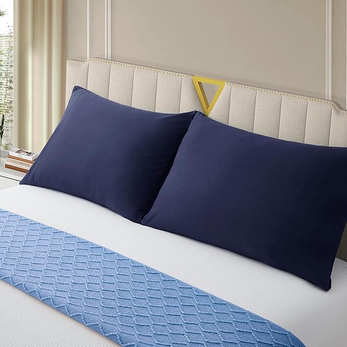 Microfiber Pillow Cases 14x20 Navy Blue Toddler Pillow Cases Set of 2 Soft Comfortable Not Shrink Small Pillow Cases Kids Pillowcase Envelope Style