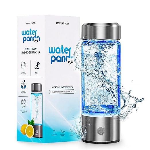 WaterPanda 420 ML Hydrogen Water Bottle - Portable Rechargeable Hydrogen Water Bottle - Healthy Drinking Water in Just 3 Min