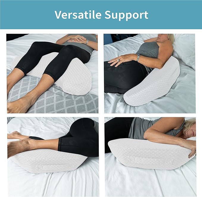 Bedsore Positioning Pillow Wedge - Bedsore Prevention and Faster Recovery - Heat Regulating Bed Sore Cushion for Butt Lifting and Easy Positioning - 2 Non-Skid Removable Covers (White)