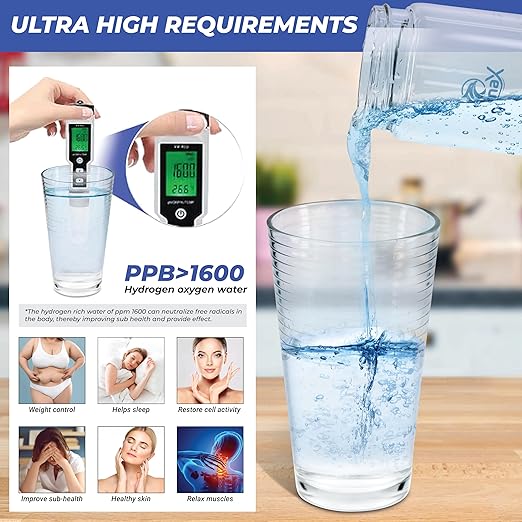 Hydrogen Rich 420ml Water Bottle Generator, Portable Rechargeable Hydrogen Rich Water, Hydrogen Water Ionizer Machine, with SPE/PEM Technology, for Home, Office, Travel, Fitness. Upto 1600 PPB.