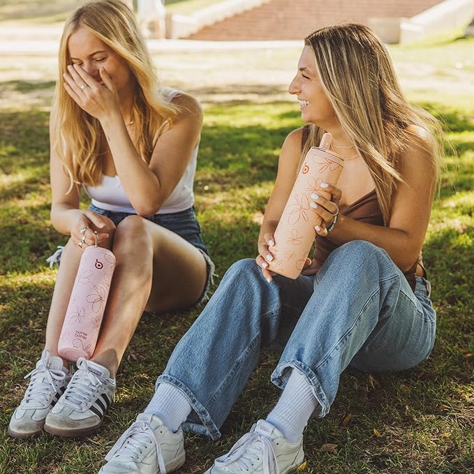 BOTTLE BOTTLE Insulated Water Bottle 24oz with Straw Lid and Handle for Sports Travel Gym Stainless Steel Water Bottles Double-Wall Vacuum Metal Thermos Bottles Leak Proof BPA-Free