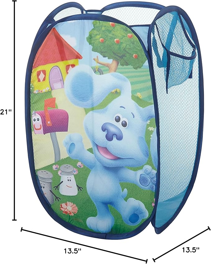 Idea Nuova Nickelodeon Blues Clues Pop Up Hamper with Durable Carry Handles, 21" H x 13.5" W X 13.5" L