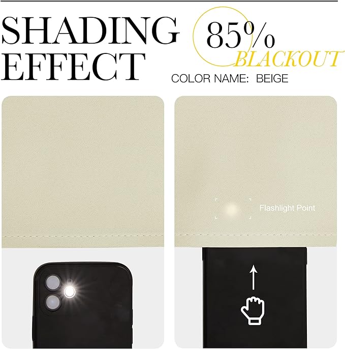 NICETOWN Kitchen Curtains for Decoration, Thermal Insulated Grommet Room Darkening Draperies/Panels for Laundry (Beige, 2 Panels, W42 x L48 inches)