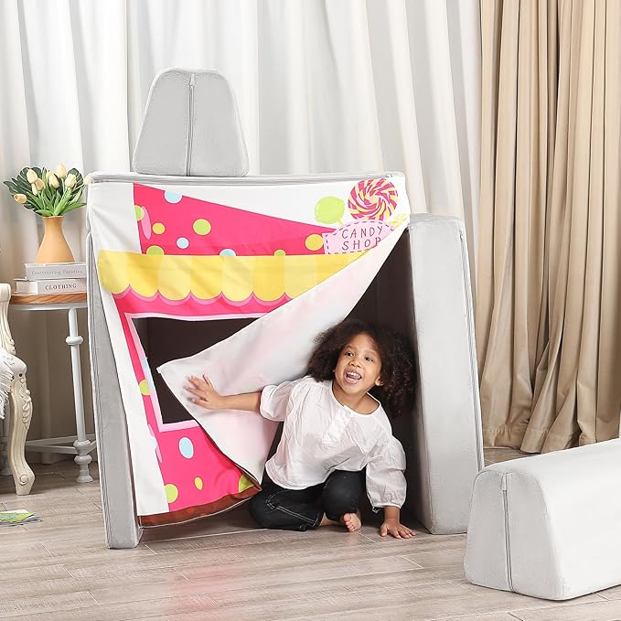 Play Panels for Kids Foam Play Couch, Candy Store