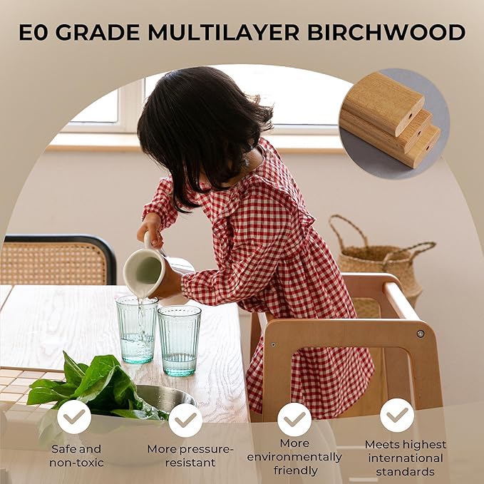 Toddler Standing Tower Wooden Toddler Stool for Kitchen Adjustable Toddler Tower, Winner 2023 of Contemporary Good Design, Montessori Kitchen Tools