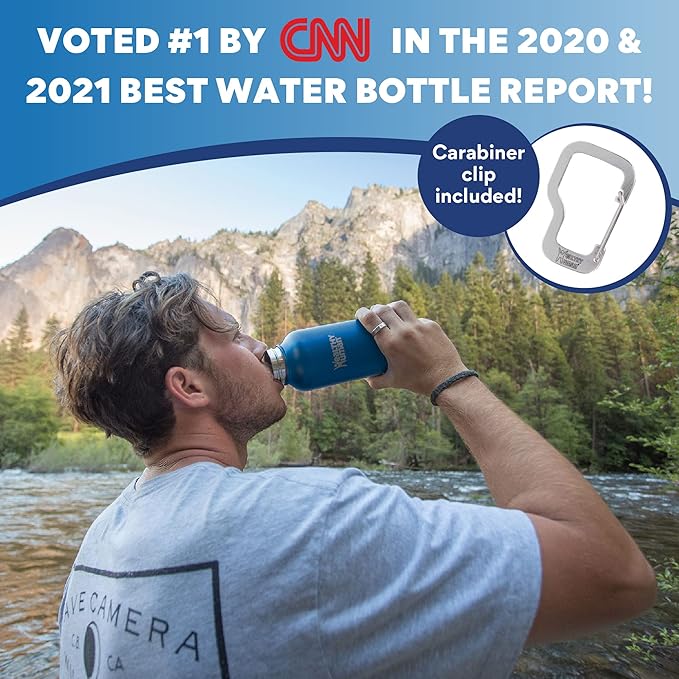 Healthy Human Stainless Steel Water Bottle | Double Walled Vacuum Insulated Water Thermos for Adults | Eco-Friendly Travel Bottles with Leak Proof Lid (Bahama, 40 oz / 1183 ML)