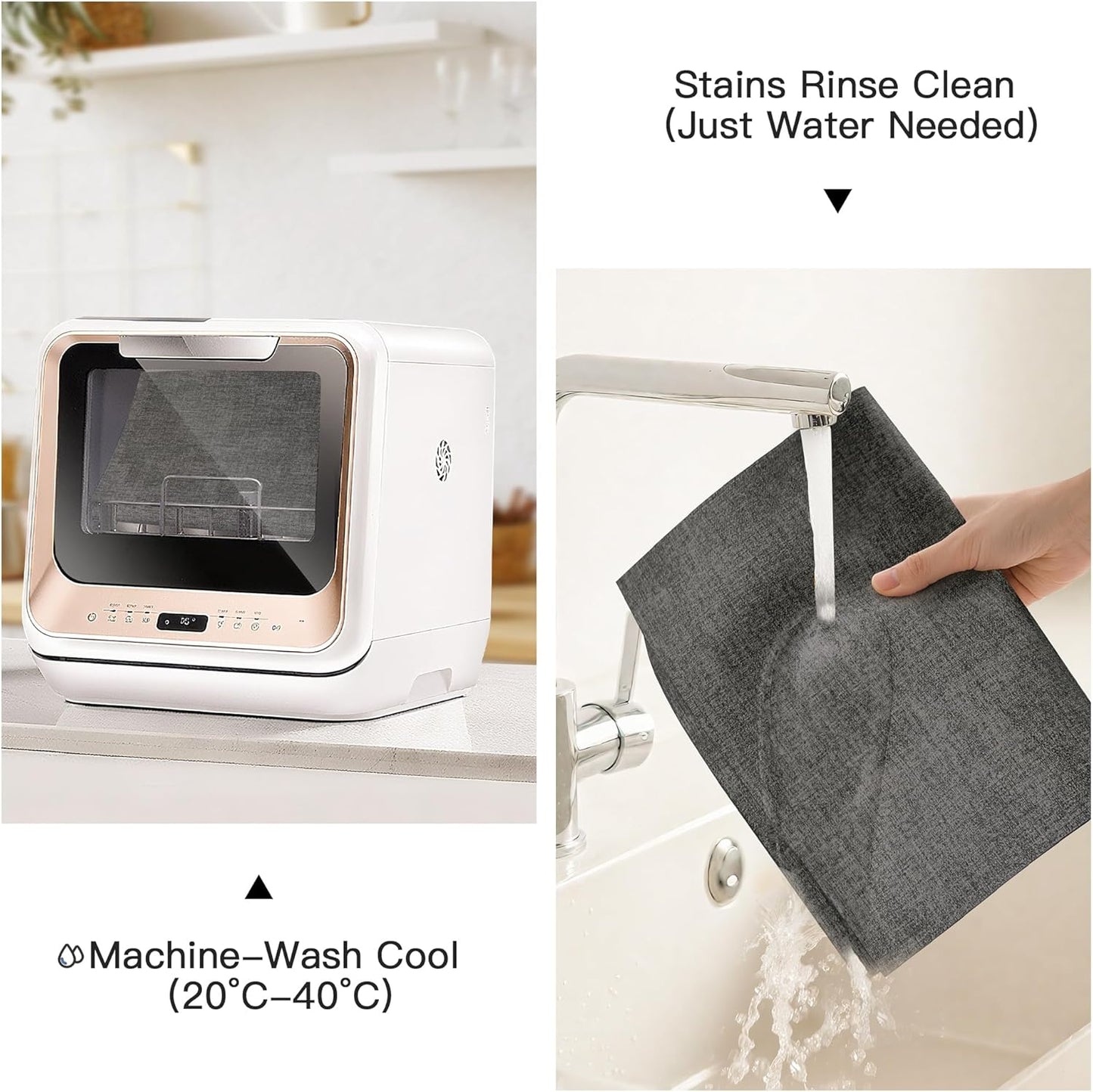 DOLOPL Placemats Set of 4, Reversible Wipeable & Heat Resistant Place Mats, Modern Faux Leather Table Mats for Kitchen, Neutral Waterproof Tablemats for Dining Table Decor, Wedding, Party(Charcoal)