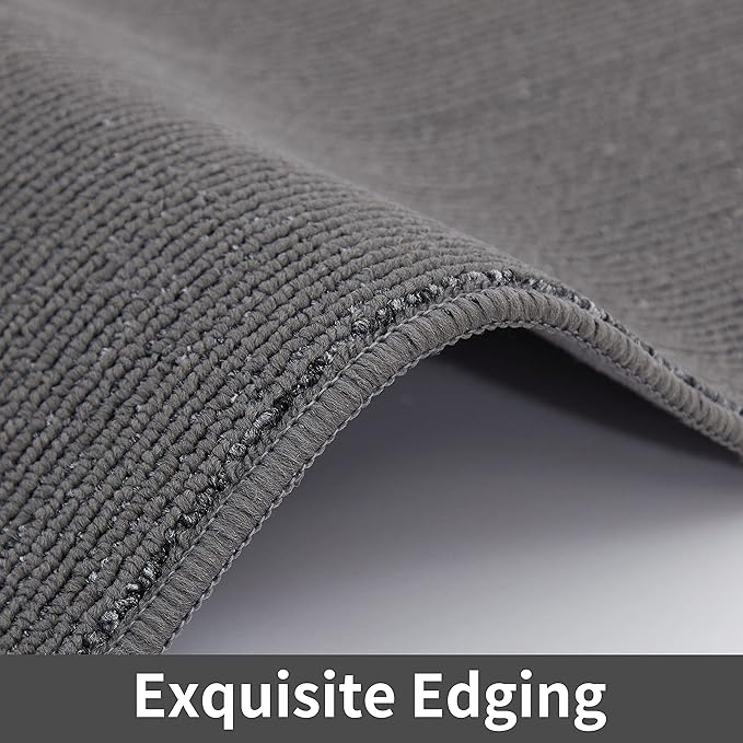 COSY HOMEER 24X60 Inch Kitchen Rug Mats Made of 100% Polypropylene Strip TPR Backing Soft Kitchen Mat Specialized in Anti Slippery and Machine Washable,for Kitchen, Floor Home,Office,Sink,Laundry,Grey