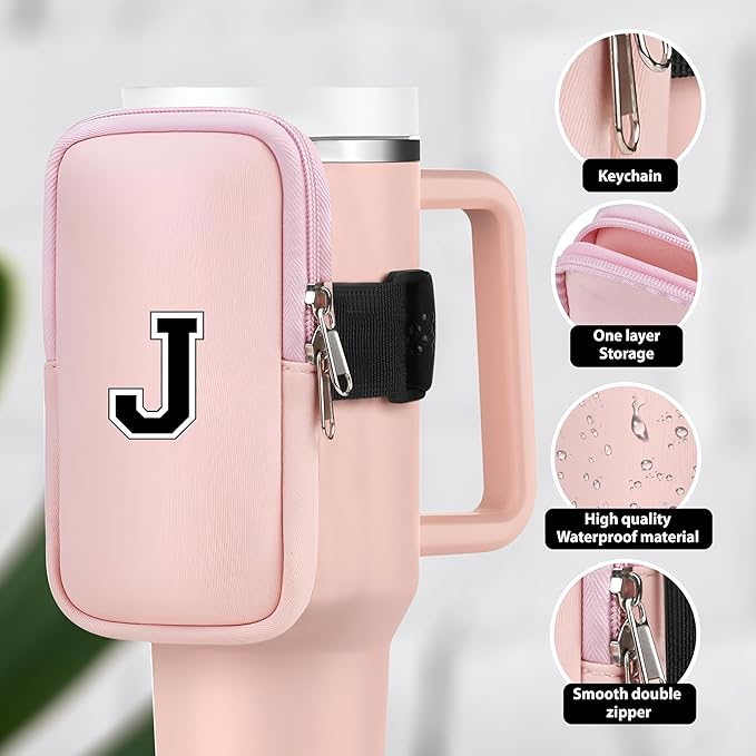 Mini Water Bottle Pouch for Stanley-Tumbler pouch with Zipper Pocket, Stanley pouch, Insulated Mug pouch, Tumbler carry holder pouch, Travel mug pouch | Waterproof