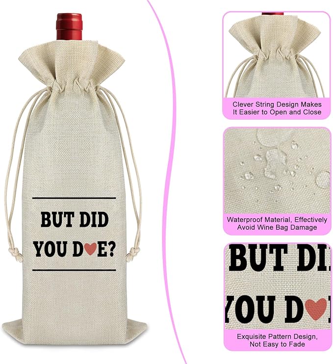 Wine Bag Gift for Women Men Bachelorette Party Gift Wine Gift Bag for Friends Wedding Decors Reusable Drawstring Wine Bag Farewell Goodbye Gift for Coworker Colleague Him Wine Lover Gift