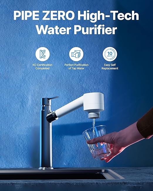 Cobra Type Tap Mount Faucet for Drinking Water with 5 Filter Elements, Reduces Chlorine for Good Flavor, Tap Water Filter Mount for Kitchen Sink