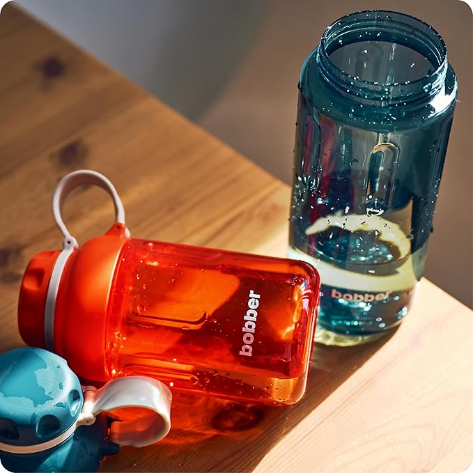 BOBBER 20 oz Tritan Travel Water Bottle with Holding Strap & Fruit Infuser — Dishwasher Safe, BPA Free, Spill Proof Water Bottle for Adults with Handle — Perfect for Traveling, Outdoor, Hiking (Teal)