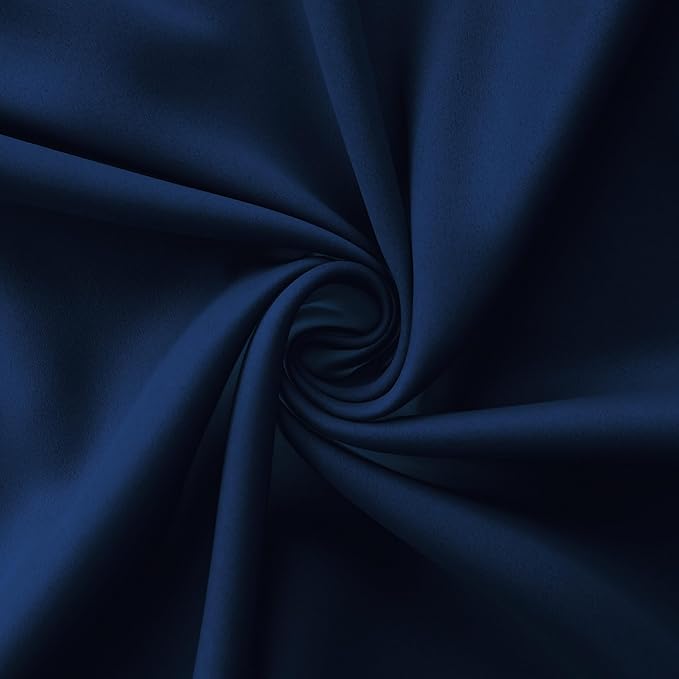 Mrs.Naturall Navy Blue Curtains 42x54 Inch Length for Living Room 2 Panels Blackout Room Darkening Curtain for Bedroom