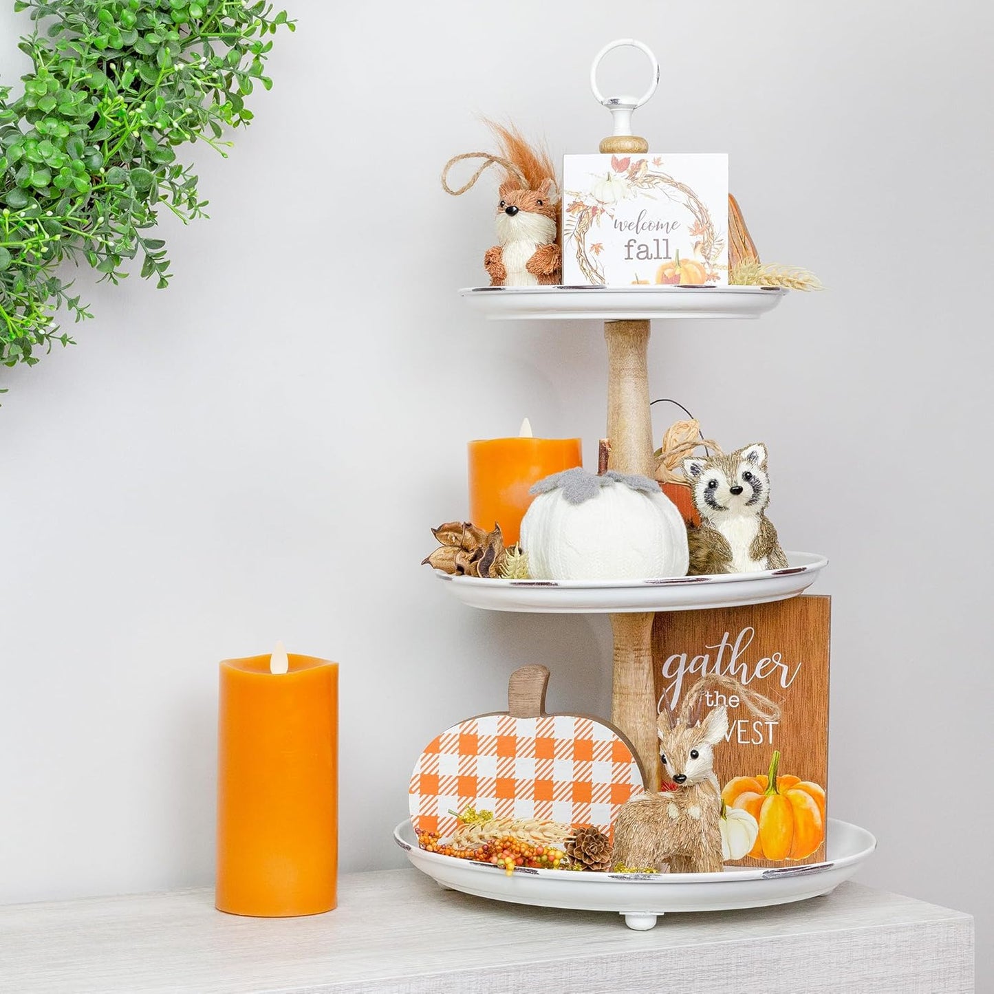 AuldHome Design Woodland Friends Figurines (Set of 3, Deer/Raccoon/Squirrel); Forest Animals Decor for Fall, Christmas, Winter and Themed Decor or Parties