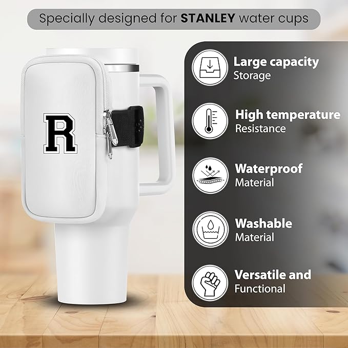 Mini Water Bottle Pouch for Stanley-Tumbler pouch with Zipper Pocket, Stanley pouch, Insulated Mug pouch, Tumbler carry holder pouch, Travel mug pouch | Waterproof