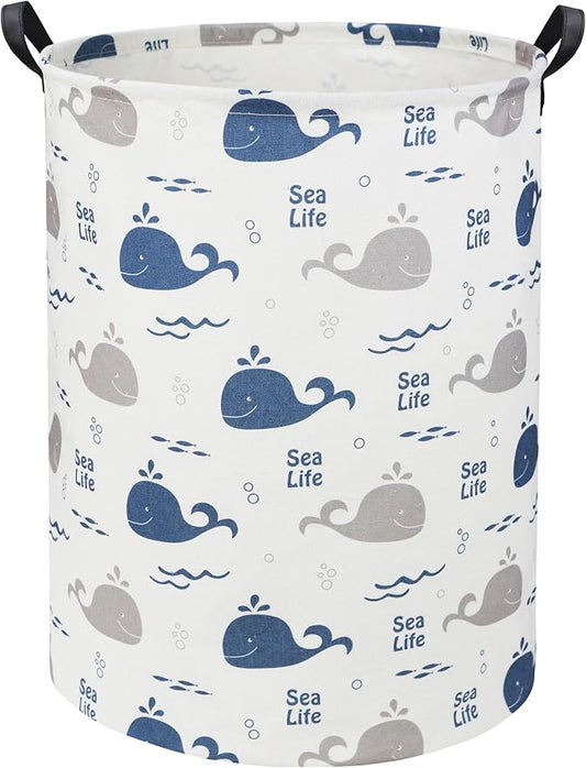 Whale Kids Laundry Basket Baby Hamper Whale Toy Storage Bin for Boys Room Decor Baby Nursery Hamper Gift Baskets for Bedroom Bathroom(Whale)
