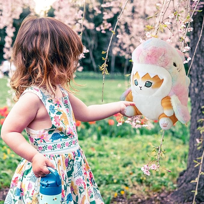 Kawaii Shark Cat Plush Toy Stuffed Animal Doll, Cute Soft Pillow Stress Release Hugs Toys Christmas Halloween Birthday Gifts for Kids Boys Girl Best Gift (Colorful - Yellow,9 inch)