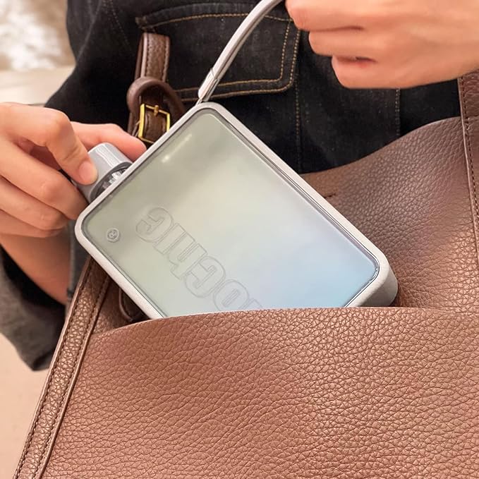 MOCHIC CUP Mochic 13oz Portable Water Flask Flat Water Bottle for Purse Mug BPA Free A5 Slim Square Water Bottle Flask Leak Proof Plastic Flask Bottle for Travel (Gradient Grey)