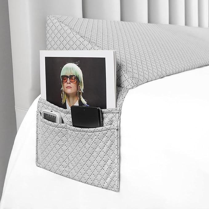 Queen Bed Wedge Pillow for Headboard,Foam Headboard Pillow Wedge,Bed Gap Filler Mattress Wedge,Mattress Gap Filler - Fill The Gap (0-8") Between Headboard and Mattress (Gray, 60"x10"x8")