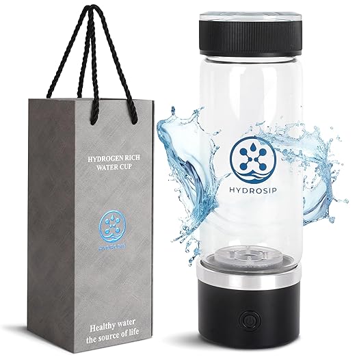 Hydrogen Water Bottle – 13oz Hydrogen Water Bottle Generator 1200-1500PPB – Portable Hydrogen Water Ionizer Cup for Home, Office, Travel – BPA-Free Water Ionizer Machine – Rechargeable and Compact