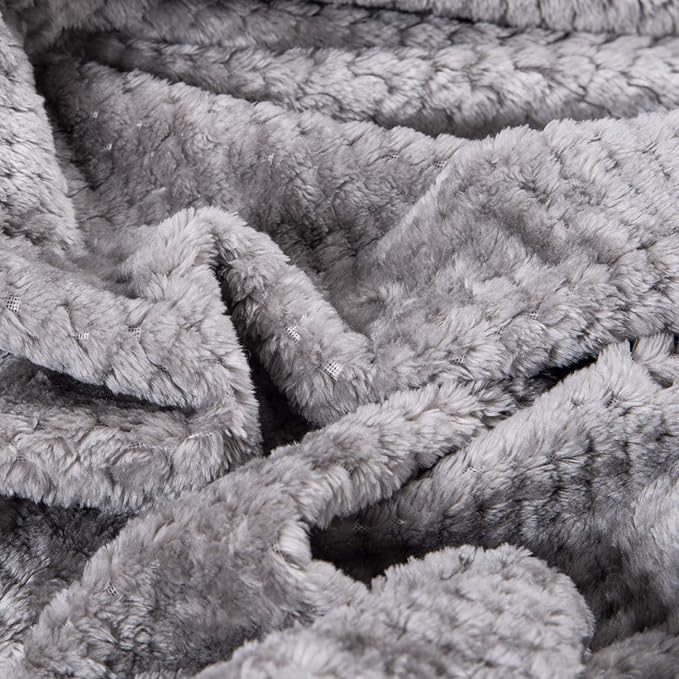 Fuzzy Throw Blanket, Plush Fleece Blankets for adults, Toddler, boys and Girls, Warm Soft Blankets and Throws for Bed, Couch, Sofa, Travel and Outdoor, Camping (Queen(80"x90"), XXL-Flint Gray)