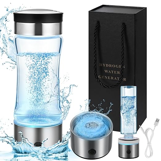 Hydrogen Water Bottle 2024, Hydrogen Water Bottle Generator Improve Water in 3 Minutes, Rechargeable Hydrogen Water Ionizer Machine with SPE PEM Technology for Home, Office, Travel, Drinking