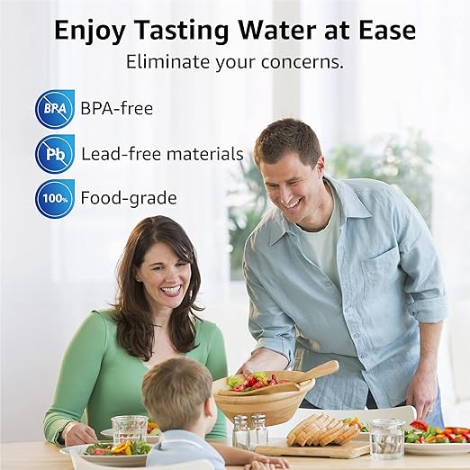 Overbest NSF Certified Pitcher Water Filter, Replacement for Brita® Pitchers and Dispensers, Brita® Classic 35557, OB03, Mavea® 107007, and More, Includes 3 Filters