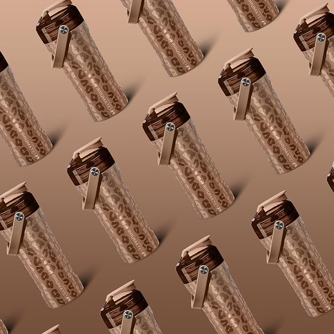 BrüMate MultiShaker Blender Bottle, 26oz (Gold Leopard, Stainless Steel), Insulated Protein Shaker and Pre Workout Bottle for Gym Use