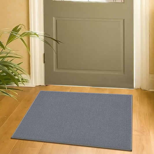 Machine Washable Modern Solid Design Non-Slip Rubberback 2x3 Traditional Area Rug for Entryway, Bedroom, Kitchen, Bathroom, 2'3" x 3', Gray