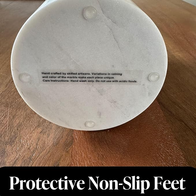 Scalloped Marble Wine Chiller - 750ml Wine Bottle Cooler & Chiller for Party, Bar Cart & Kitchen Decor Keeps Wine & Bottle Cold - Multi-Purpose Marble Utensil Holder for Kitchen Counter