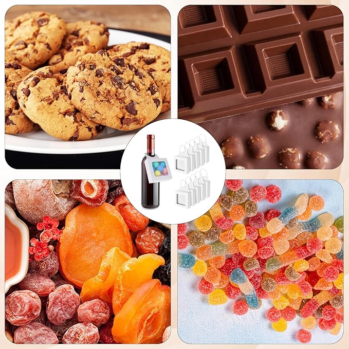 Gjinxi Kraft Paper Wine Bottle Box 10 Pcs Hanging Foldable Gift Boxes with Window Hanging Wine Accessory Sets Folding White Bags Hanger Favor Box for Kitchen Dining Engagement Decoration