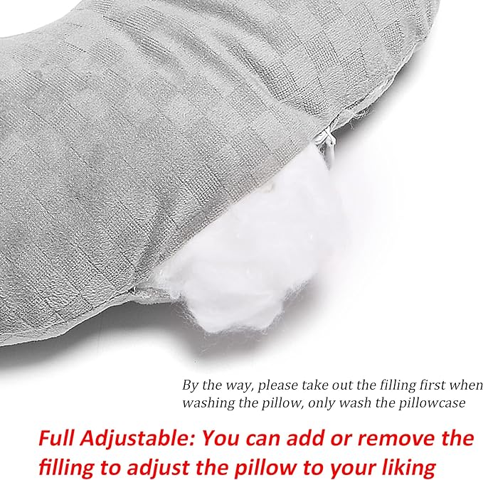 Ear Piercing Pillow for Side Sleepers with an Ear Hole for CNH and Ear Pain Ear Inflammation Pressure Sores, Cotton O-Shaped Side Sleeping Pillow, Ear Guard Pillow