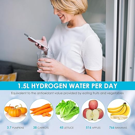 Hydrogen Water Bottle with PEM SPE Technology - 2024 for Men Women - A Portable Rechargeable Hydrogen Water Generator with Gift Box, Hydrogen Water Ionizer Machine for Home Office Travel (Red)