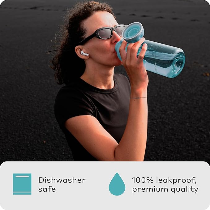 BOBBER 30 oz Tritan Water Bottle with Strainer for Fruit & Ice — Dishwasher Safe, Leak Proof, BPA & BPS-Free Water Bottle — Large Fitness Bottle for Women & for Men, Sturdy Tritan Plastic (Light Blue)