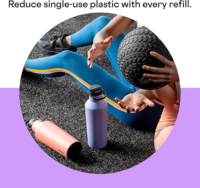 Corkcicle Sport Canteen Insulated Tumbler, Varsity Purple, 20 oz – Reusable Water Bottle Keeps Beverages Cold for 25 Hours & Hot 12 Hours