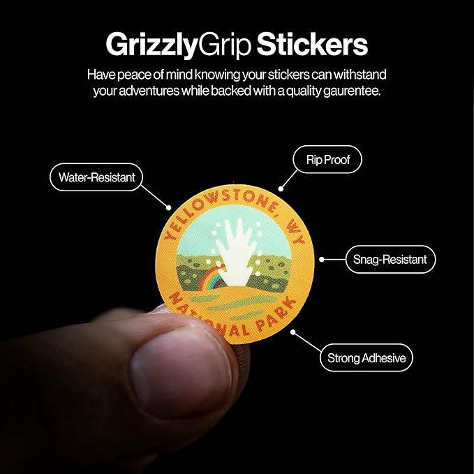 National Parks Plastic Water Bottle with Stickers Kit, Light Weight Adventure Bottle, Waterproof Stickers for Water Bottle, Wide Mouth Lid Bottle 32oz