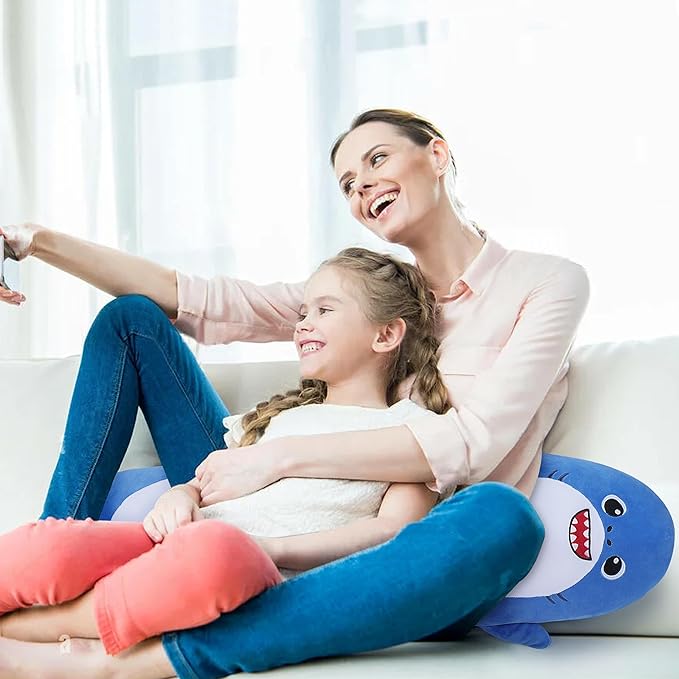 Large Shark Plush,33.5” Long Shark Stuffed Animal,Cute Plushies Long Shark Plush Toys,Kawaii Sleeping Animal Body Pillow,Soft Plush Hugging Pillow,Ideal Snuggle Buddy for Kids Adults