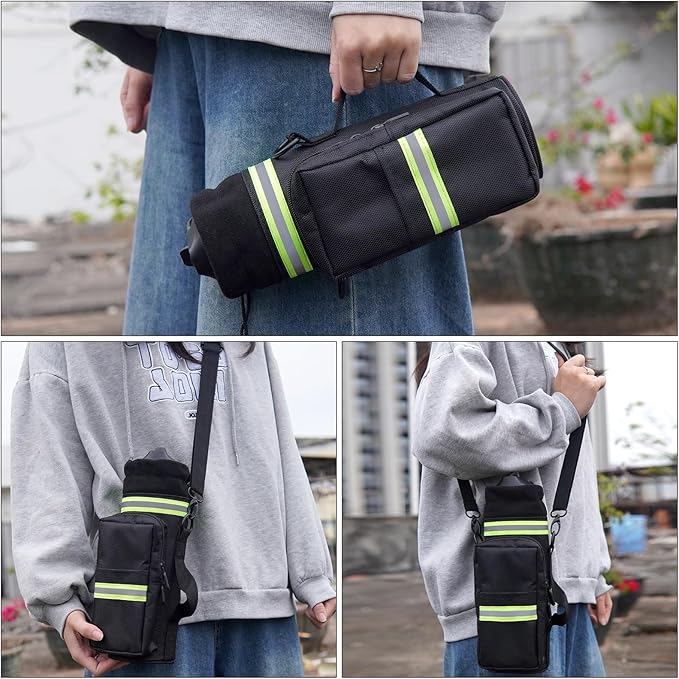 Water Bottle Carrier Sling Bag with Strap for Hydroflask25oz/32oz, Bottle Pouch Holder with Phone Pocket, Sports Water Bottle Sleeve Accessories for Hiking Travelling Camping
