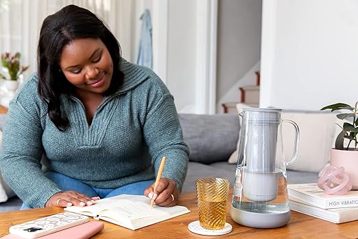 LifeStraw Home Pitcher Glass and Silicone Base 7 cup Pebble