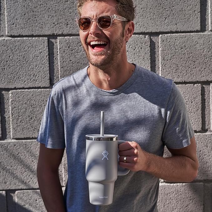 Hydro Flask Travel Tumbler Stainless Steel Vacuum Insulated Tumbler with Lid and Straw for Cold Water and Drinks for Sports, School, Work, Car, Travel, Weekends