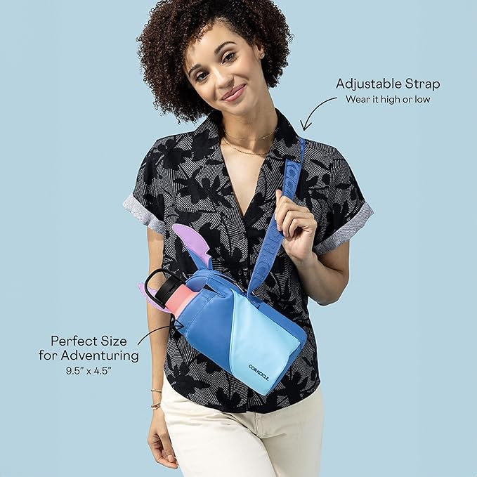 Corkcicle x Disney Stitch Crossbody Water Bottle Sling Bag, Fits 16 oz to 40 oz Tumbler – Water Bottle Holder with Strap and Padded Interior Securely Holds Bottle, Cards, Phone, Keys, and More