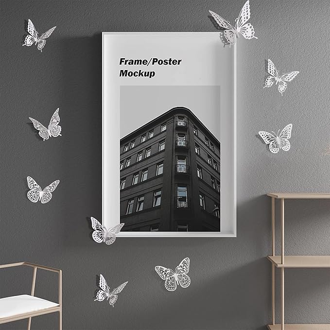 SAOROPEB 3D Butterfly Wall Decor 48 Pcs 4 Styles 3 Sizes, White Butterfly Birthday Decorations Butterfly Party Decorations Butterfly Cake Decorations-Removable Butterfly Stickers (Pearl White)