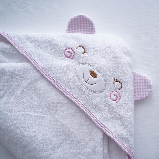 Baby Hooded Towel - Organic Ultra Absorbent Soft Premium Towels for Infants Toddlers Girls & Boys 35"x35" - Great Baby Shower Gift (Misty Rose)