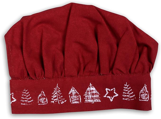 AMOUR INFINI 100% Cotton Christmas Party 3-Piece Kitchen Set| Kid's Aprons, Oven Mitts, and Chef Hats| Kitchen Play,Cooking,Grilling,Baking,Thanksgiving, for Girls, Boys & Junior Chefs