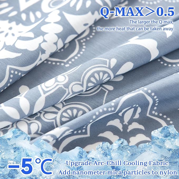 Cooling Pillow Cases for Hot Sleepers - Double Side Arc-Chill Q-Max>0.5 Cooling Fiber Cool Pillow Cases 2 Pack - Breathable Soft Cold Pillow Cases with Hidden Zipper (20" x 36")