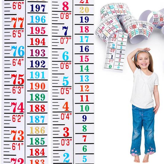 Tatuo Growth Chart Wall Labels Height Indicator Tape Ruler Growth Chart Decor Height Indicator Adhesive Ruler for Home Room Measuring(Colorful)