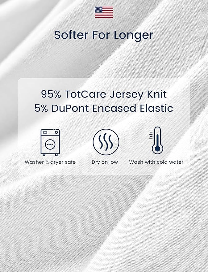 TotAha Premium Soft Space Pack n Play Sheets, Super Stretchy Jersey Knit Mini Crib Sheets Fitted, Silky Comfort Graco Pack and Play Mattress Sheets, 2 Pack