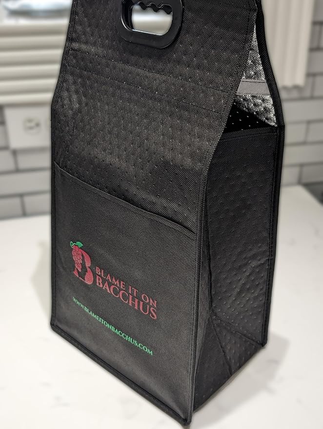 6-Bottle Insulated Wine Tote, Black
