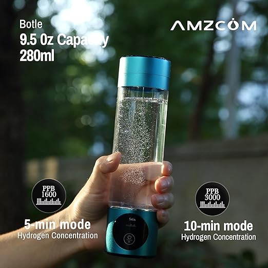 Hydrogen Water Bottle, Hydrogen Water Bottle Generator,3000ppb Pure Hydrogen,Easy to use Portable Water Tumbler with Advanced SPE/PEM Technology,9.5 Oz