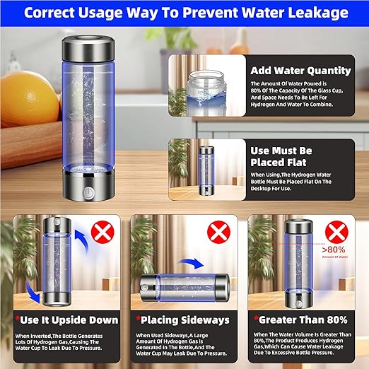 Purify Hydrogen Water Bottle Generator,Rechargeable Hydrogen Water Bottle with SPE/PEM Technology,Portable Hydrogen Water Lonizer Machine for Travel and Drinking